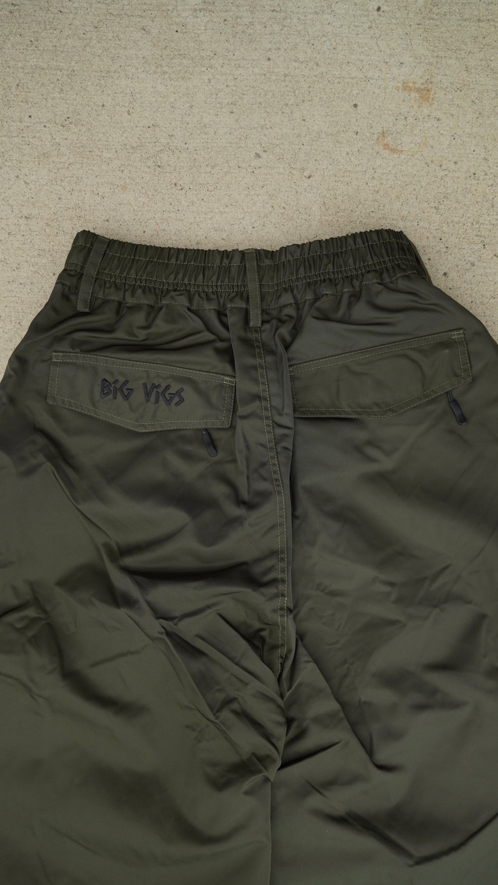 Olive No Cargo Baggy Snowpants