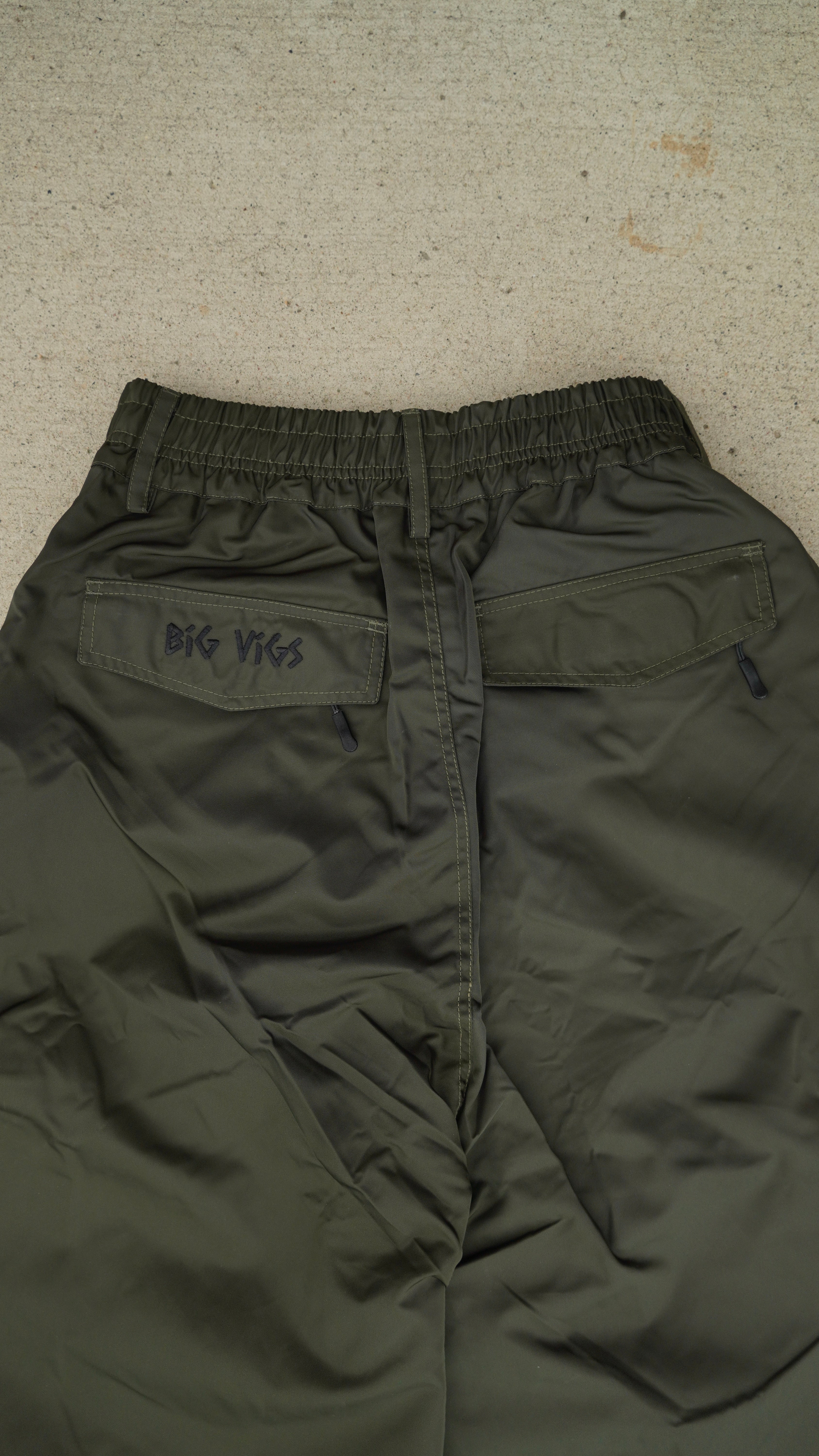 Olive No Cargo Baggy Snowpants