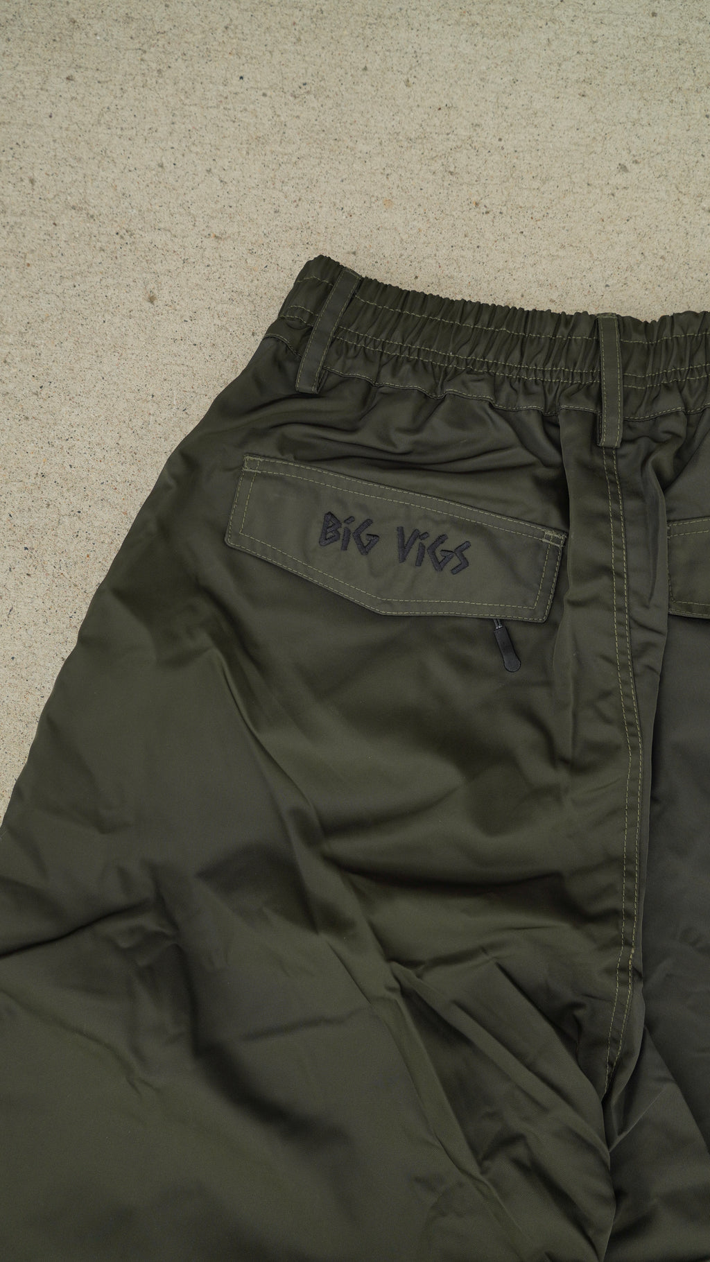 Olive No Cargo Baggy Snowpants
