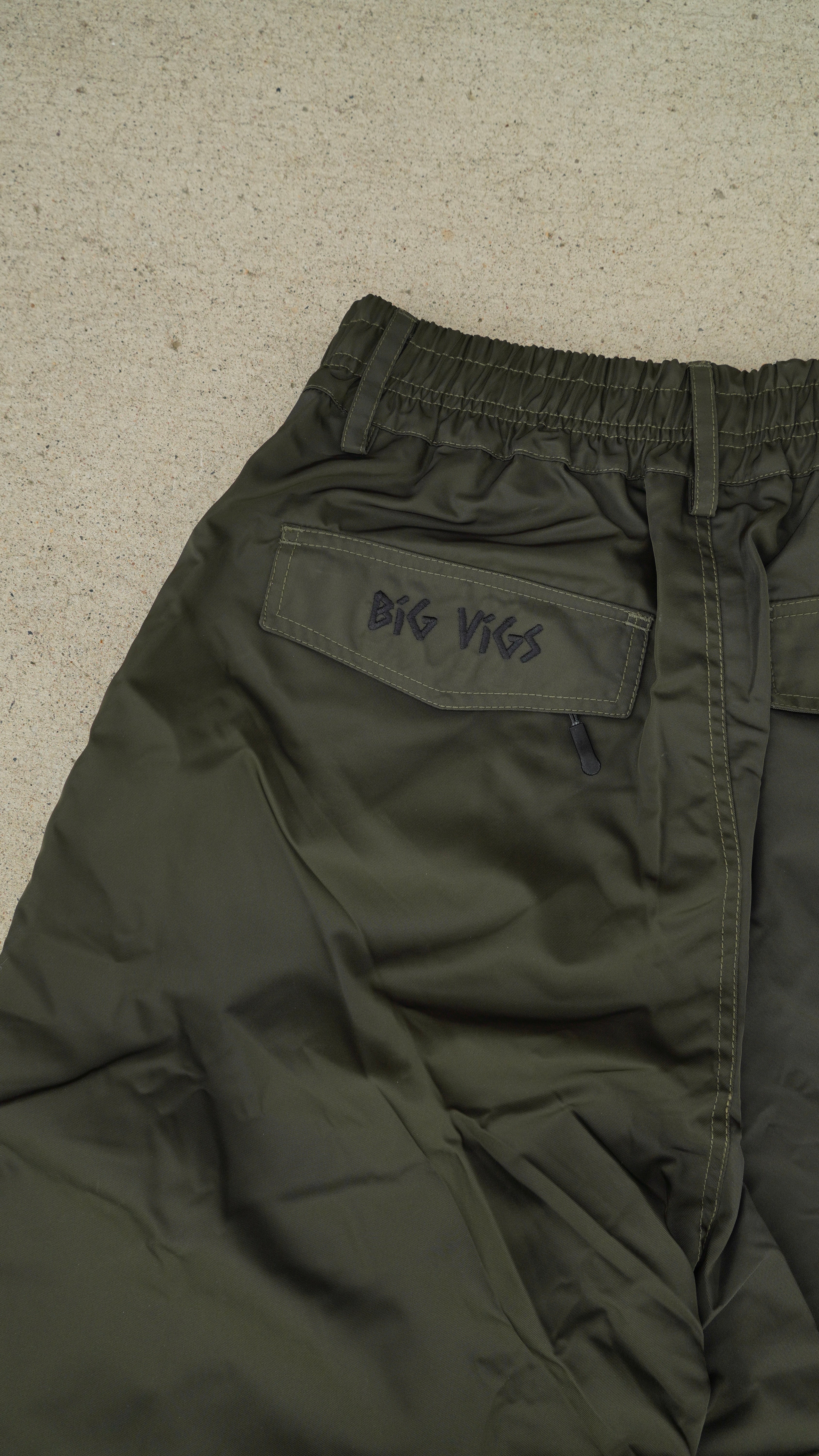 Olive No Cargo Baggy Snowpants