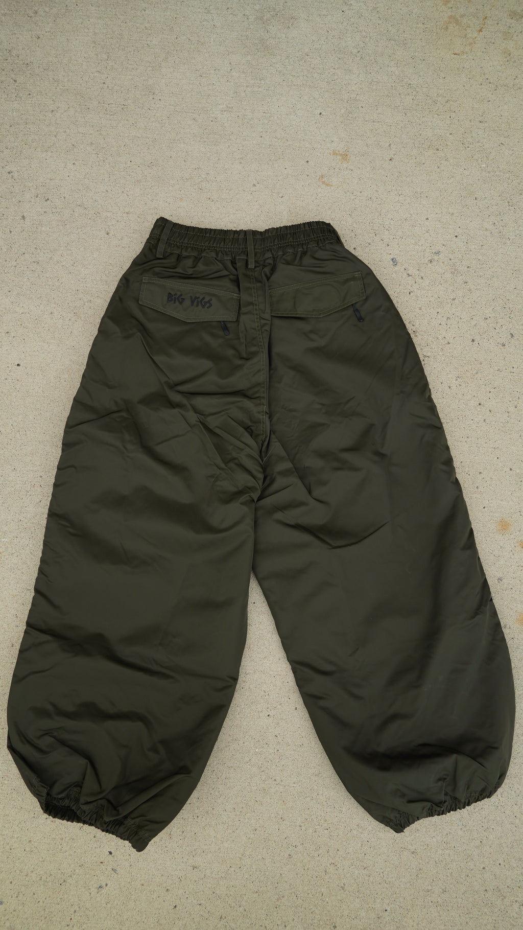 Olive No Cargo Baggy Snowpants