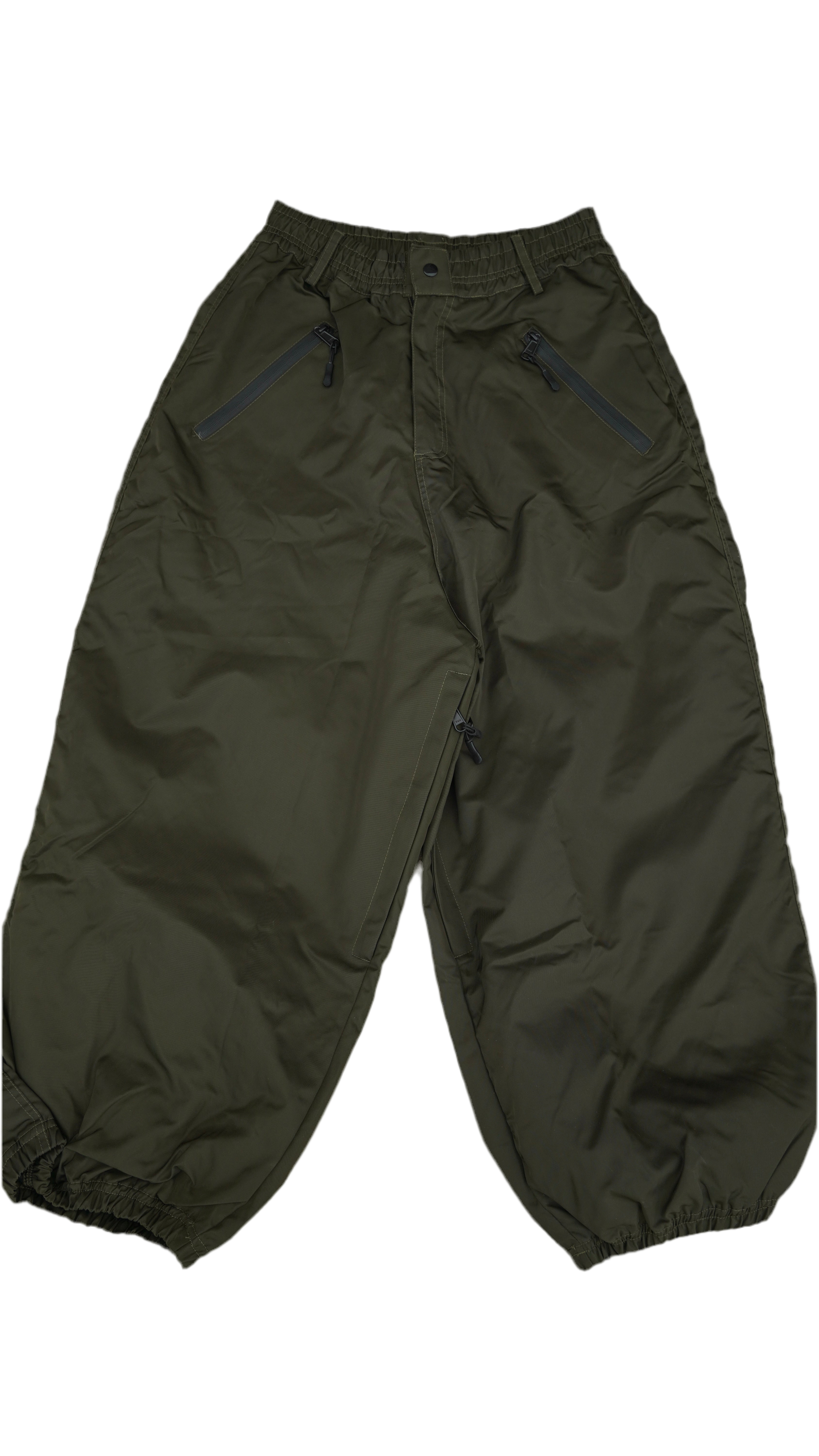 Olive No Cargo Baggy Snowpants