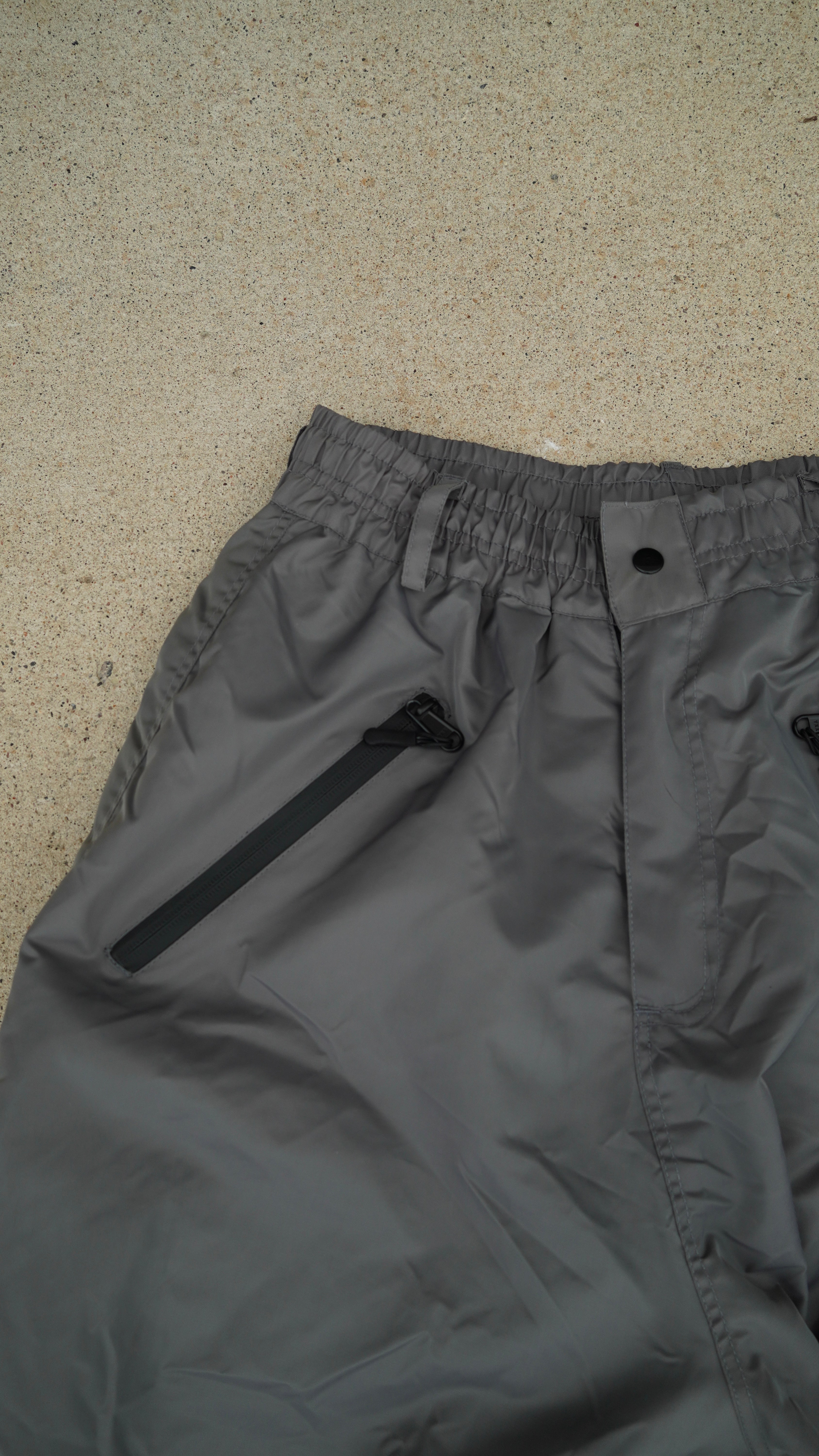 Grey No Cargo Baggy Pants