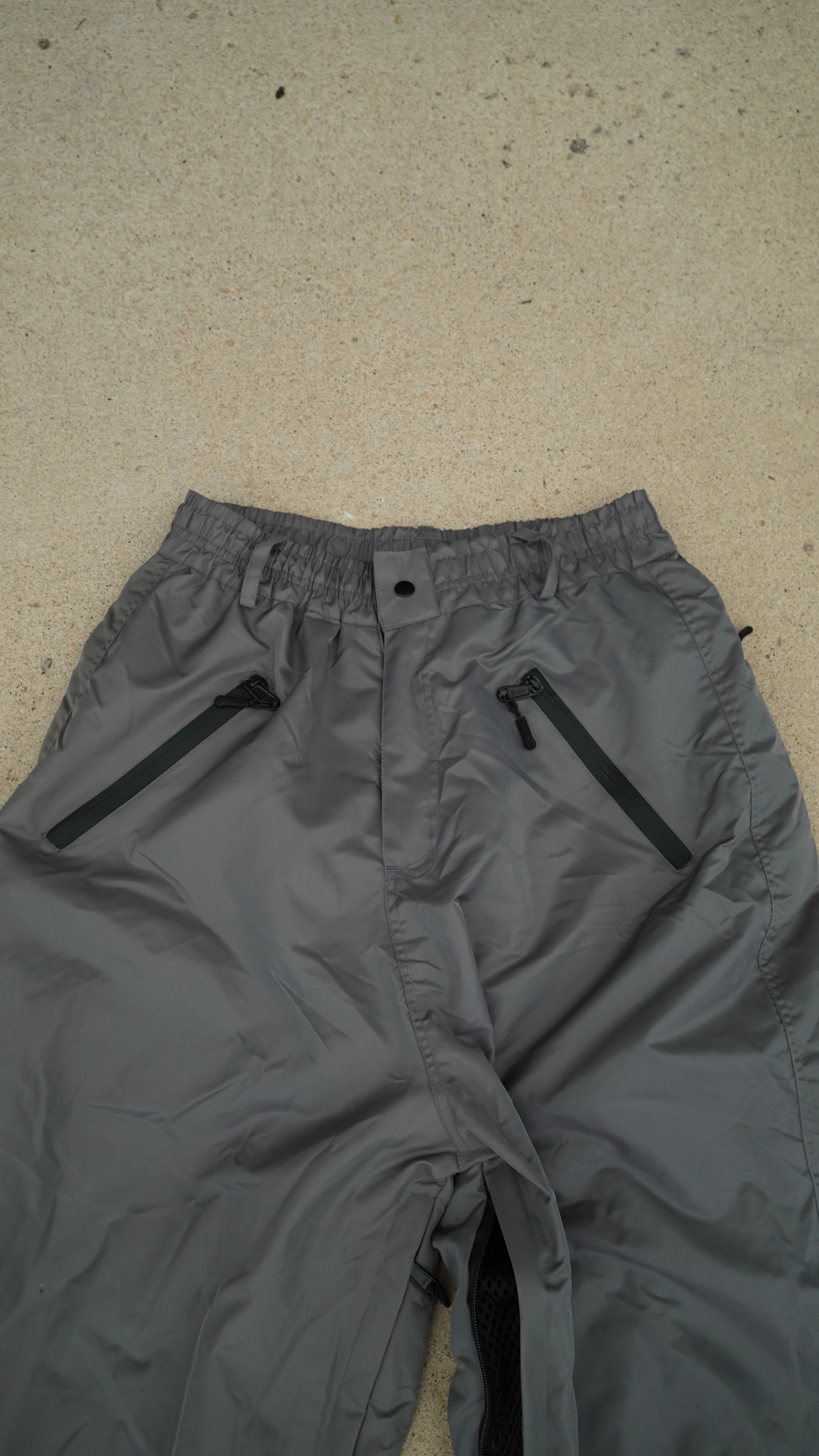 Grey No Cargo Baggy Pants