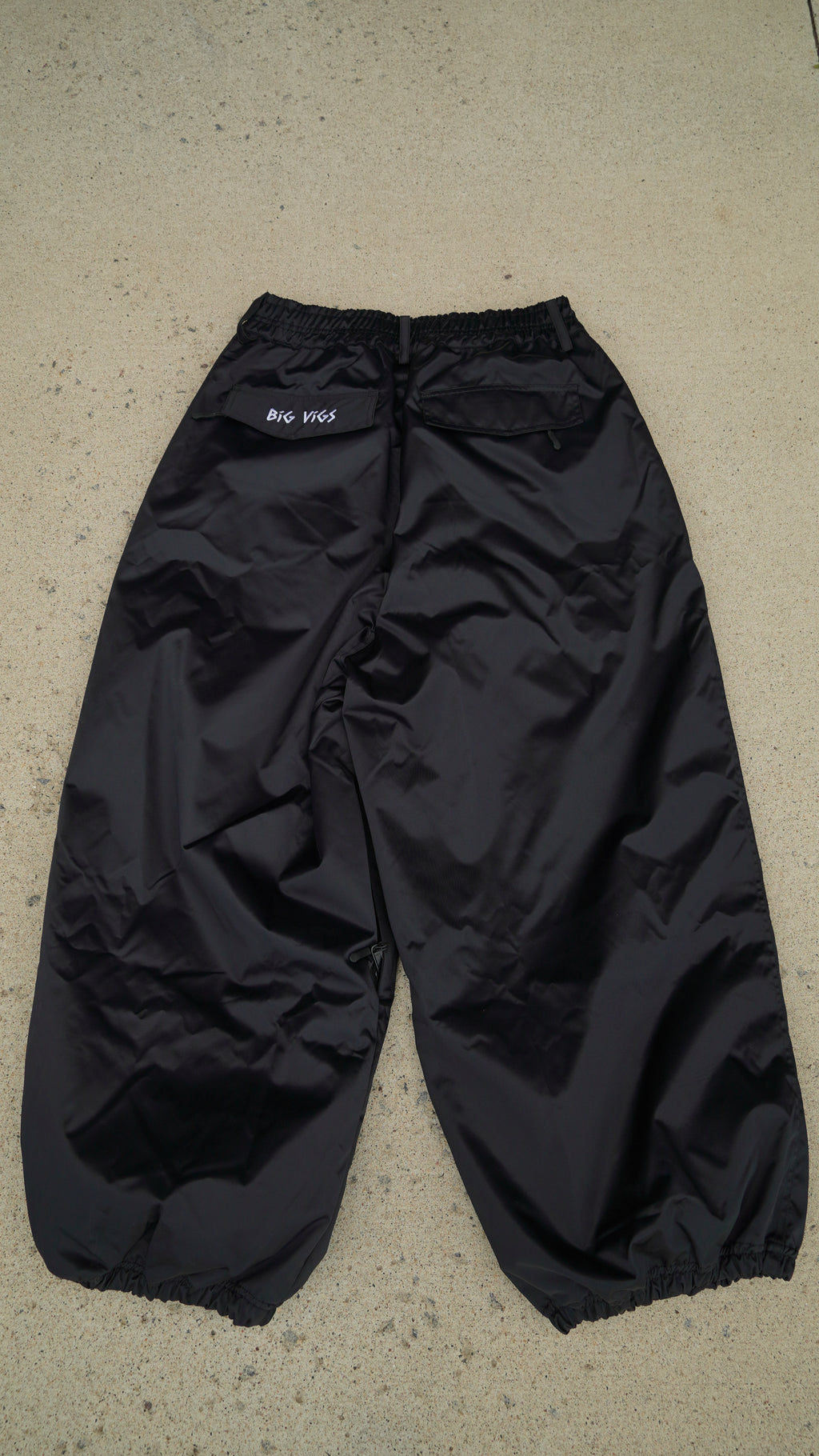 Black No Cargo Baggy Snowpants