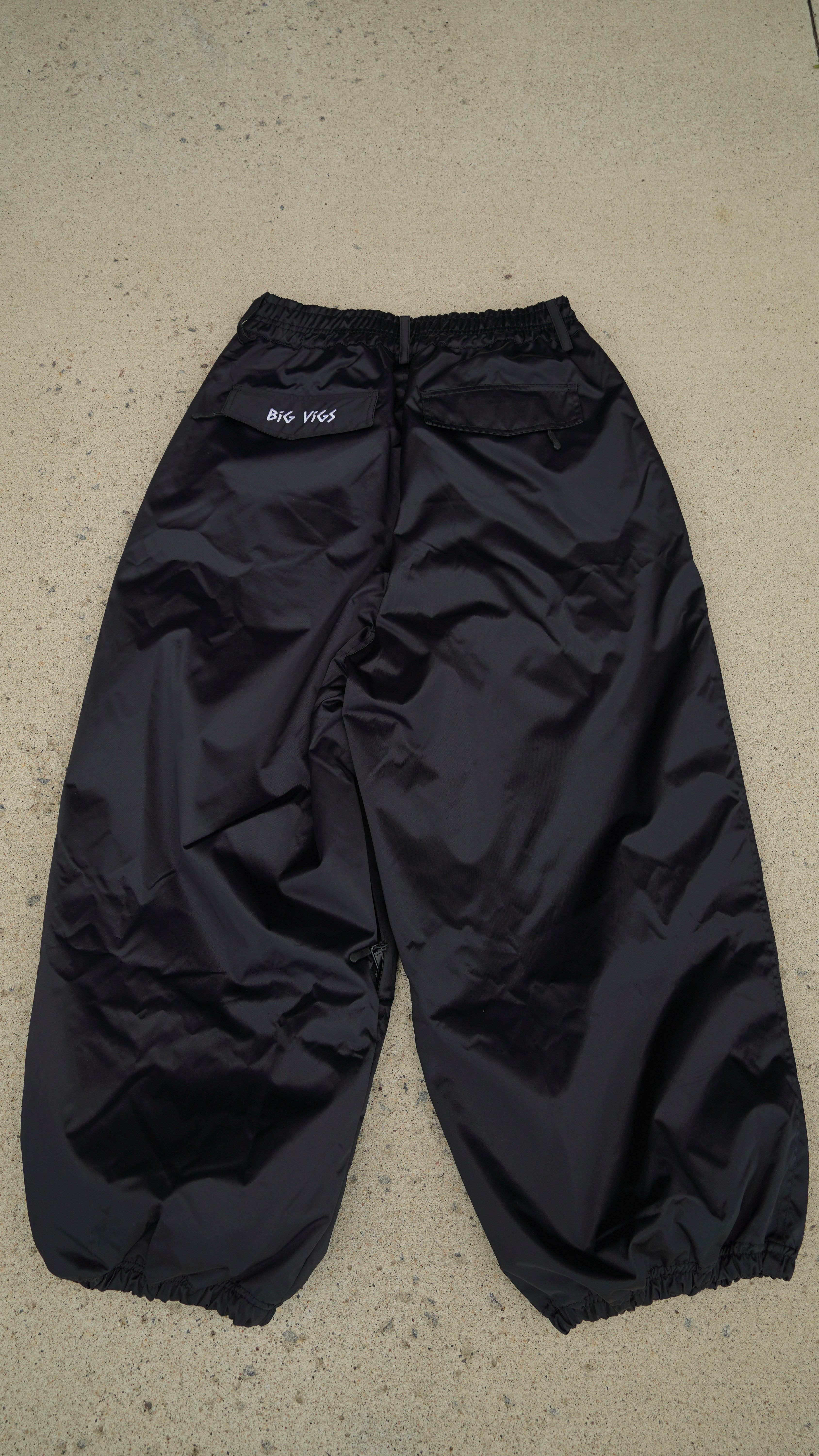 Black No Cargo Baggy Snowpants