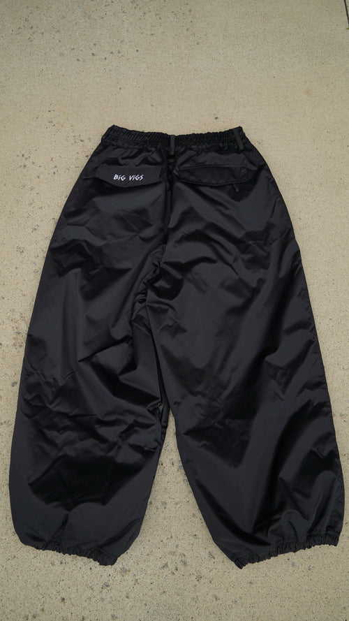 Black No Cargo Baggy Snowpants