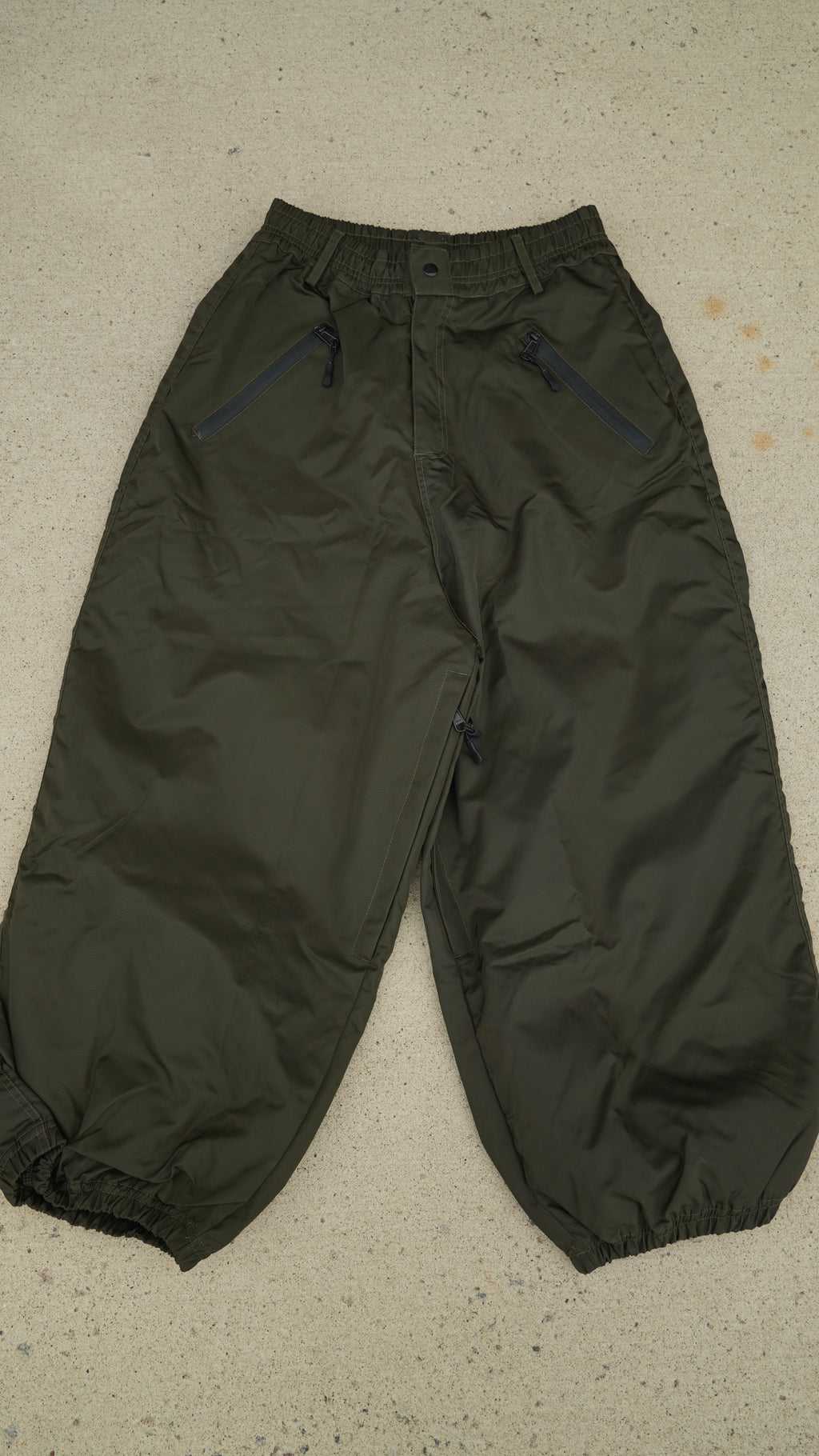 Olive No Cargo Baggy Snowpants