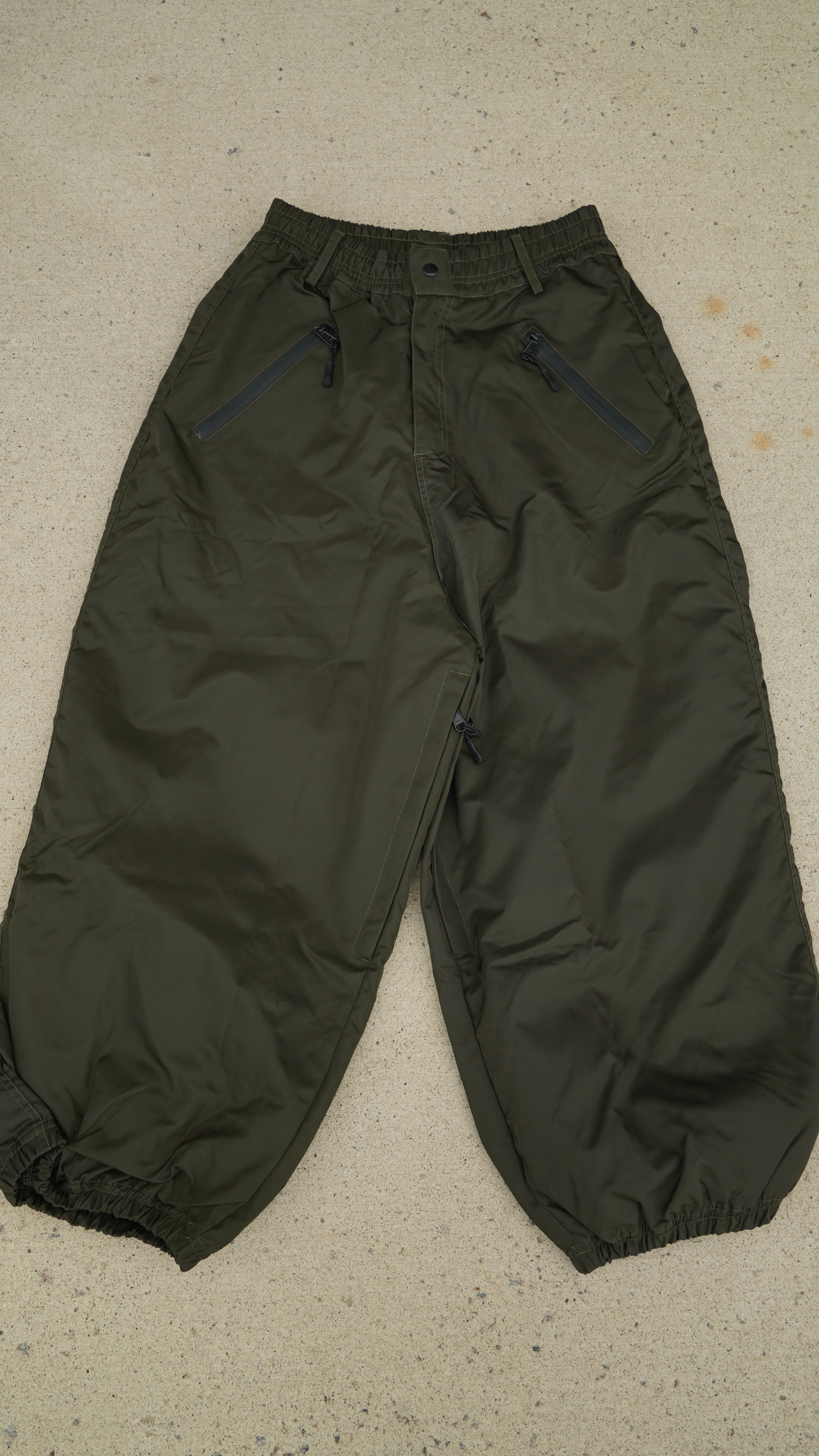 Olive No Cargo Baggy Snowpants