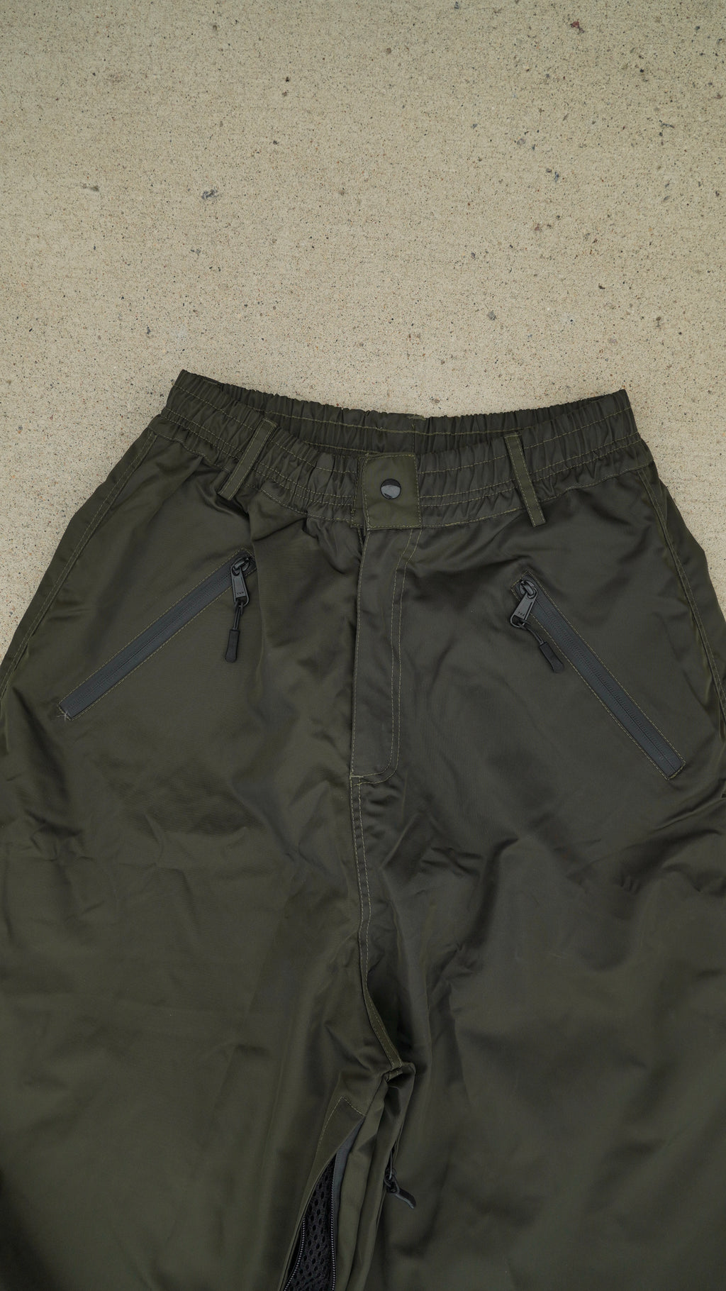 Olive No Cargo Baggy Snowpants