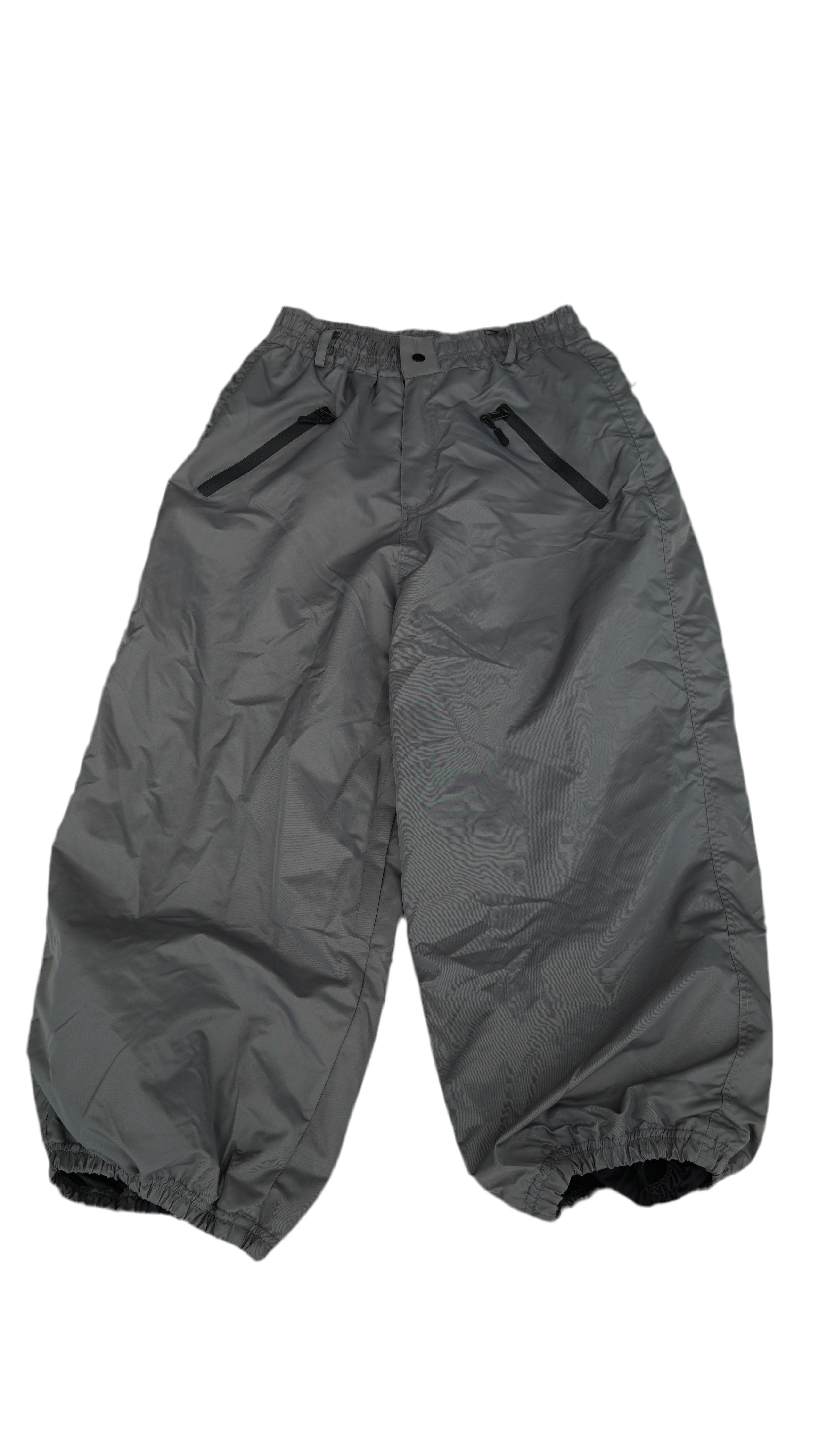 Grey No Cargo Baggy Pants
