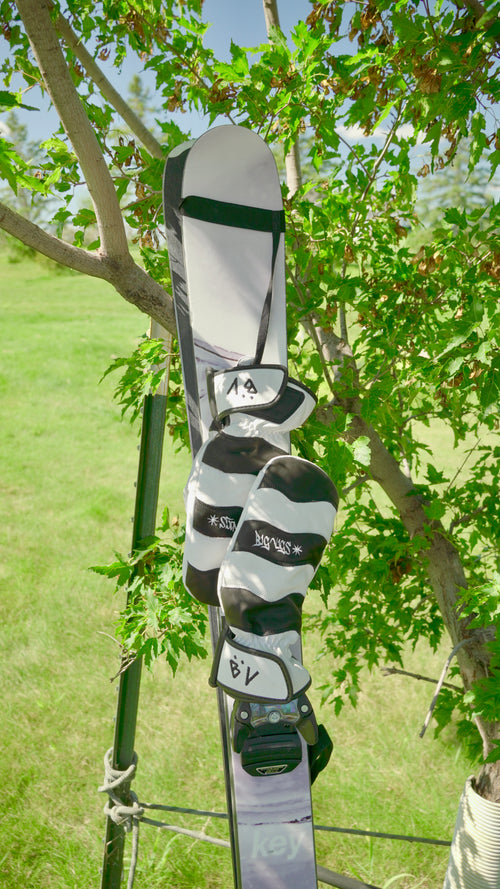 Black & White Insulated Leather Gloves