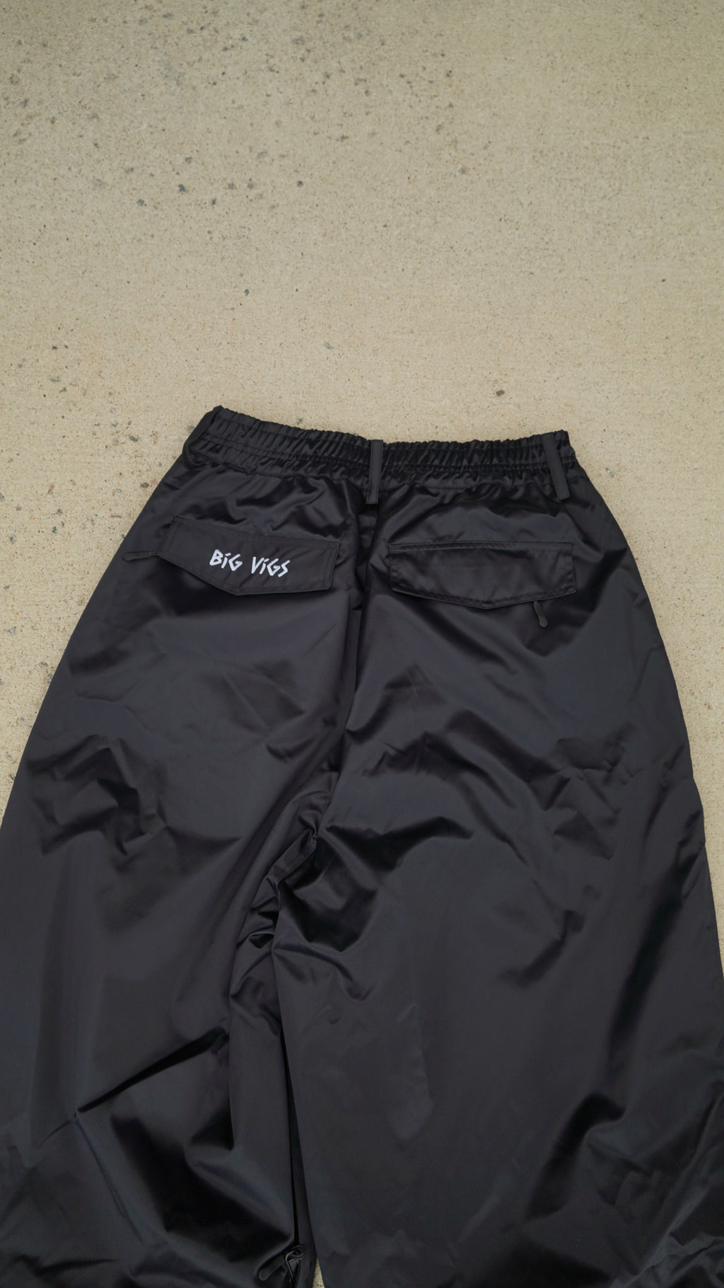 Black No Cargo Baggy Snowpants