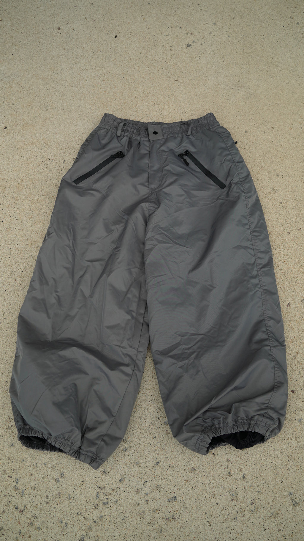 Grey No Cargo Baggy Pants