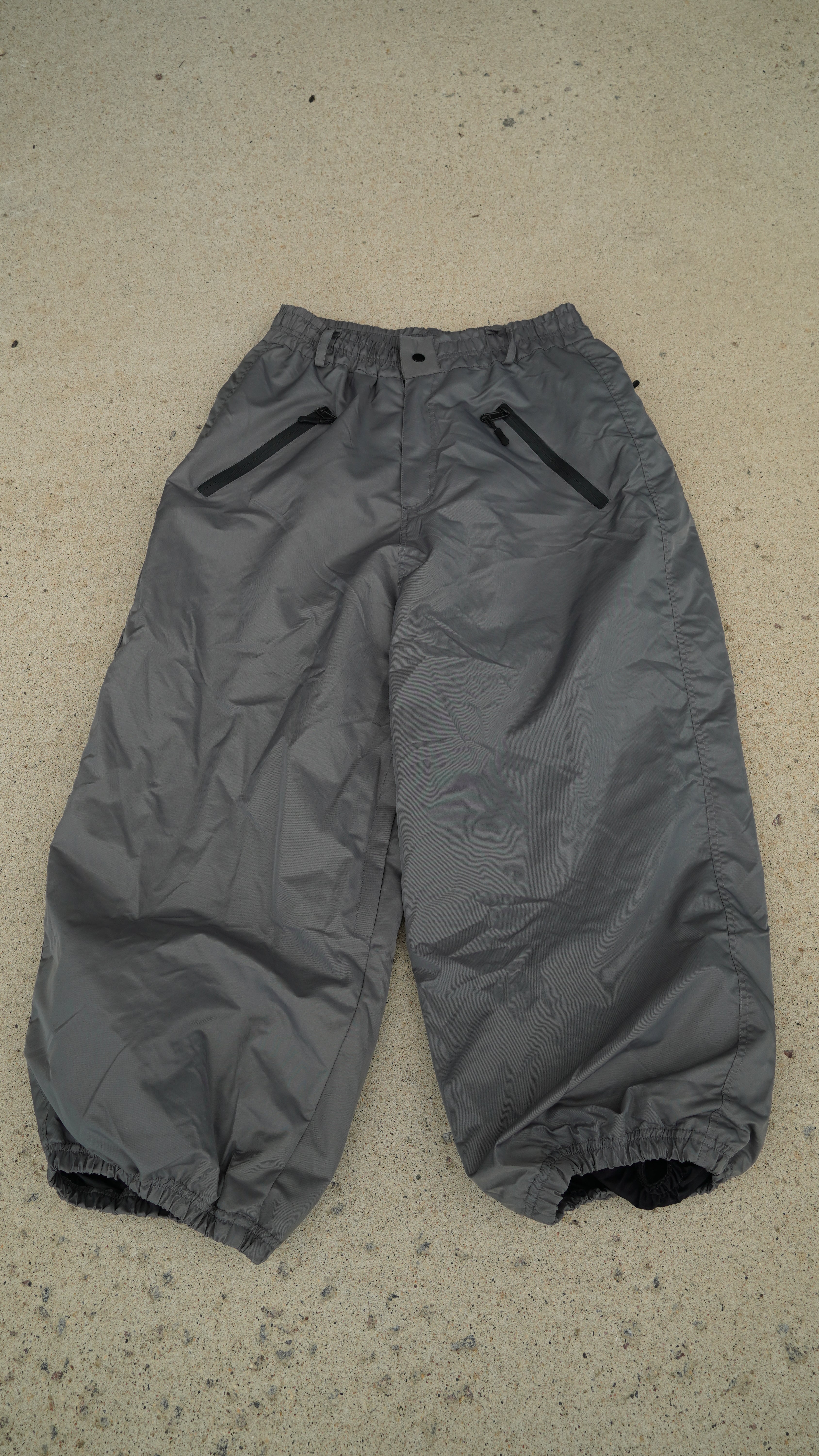 Grey No Cargo Baggy Pants