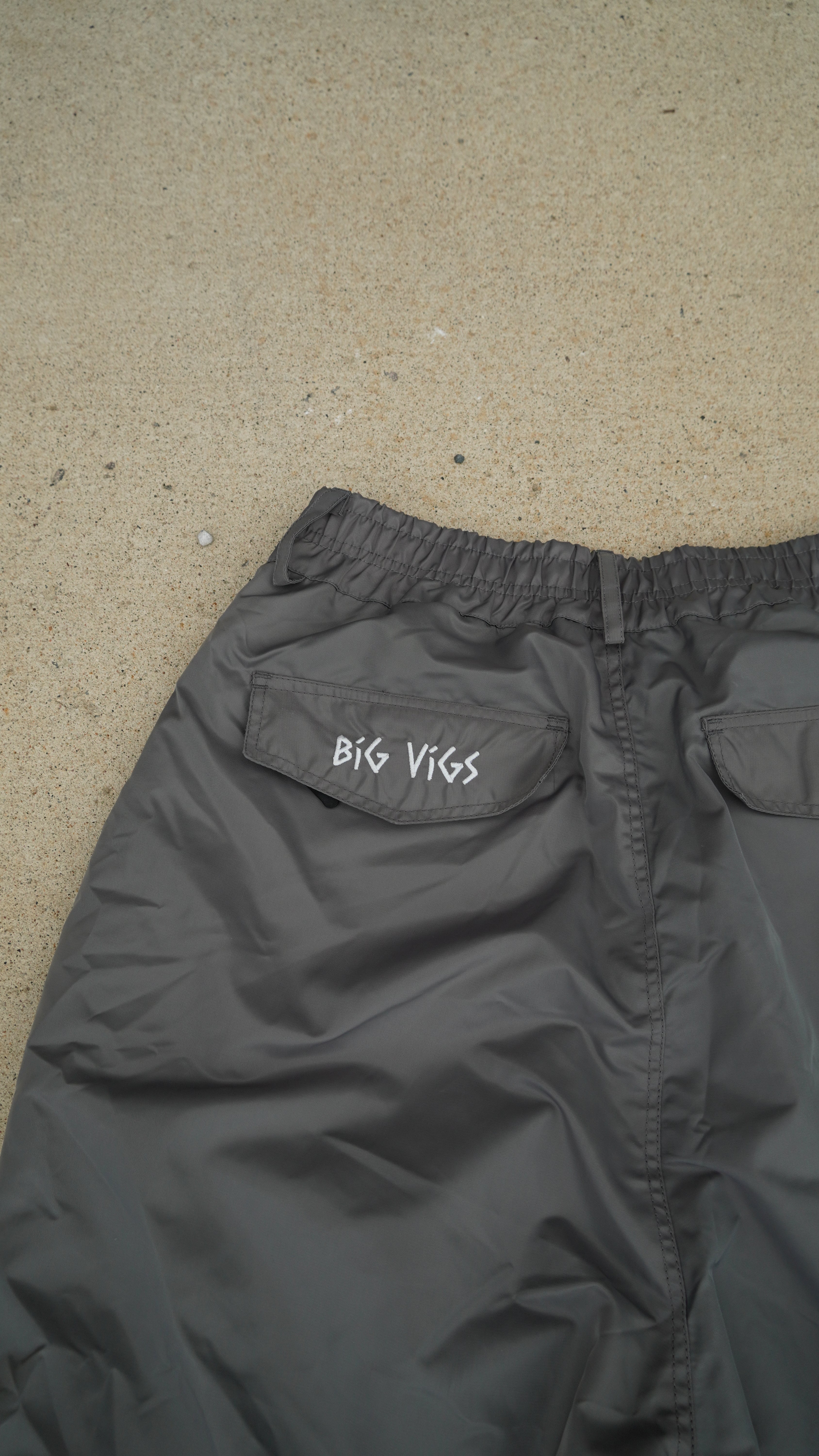 Grey No Cargo Baggy Pants