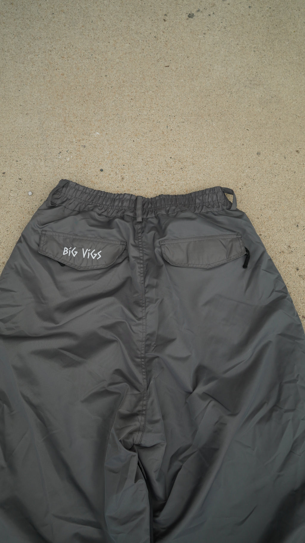 Grey No Cargo Baggy Pants