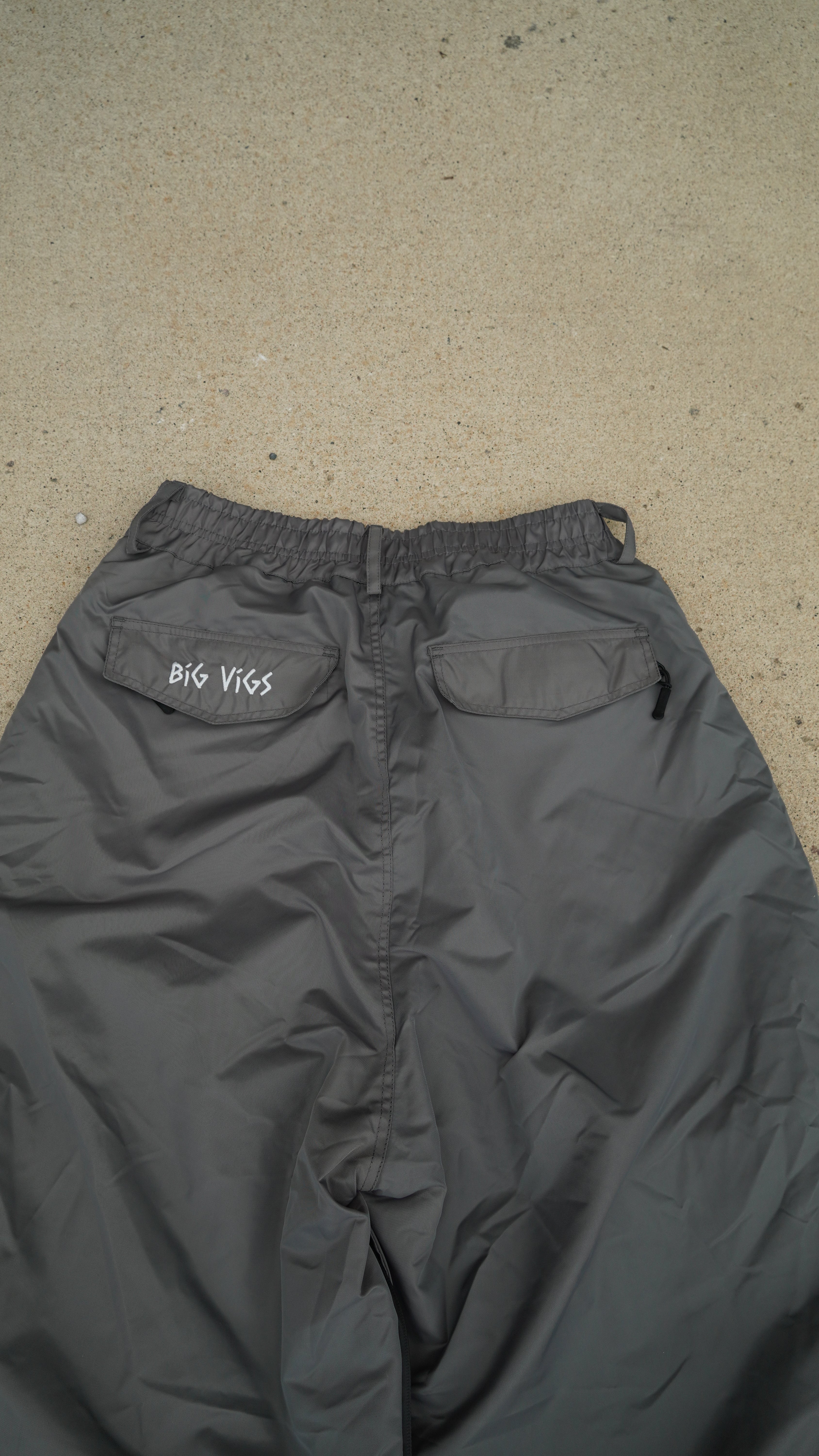 Grey No Cargo Baggy Pants