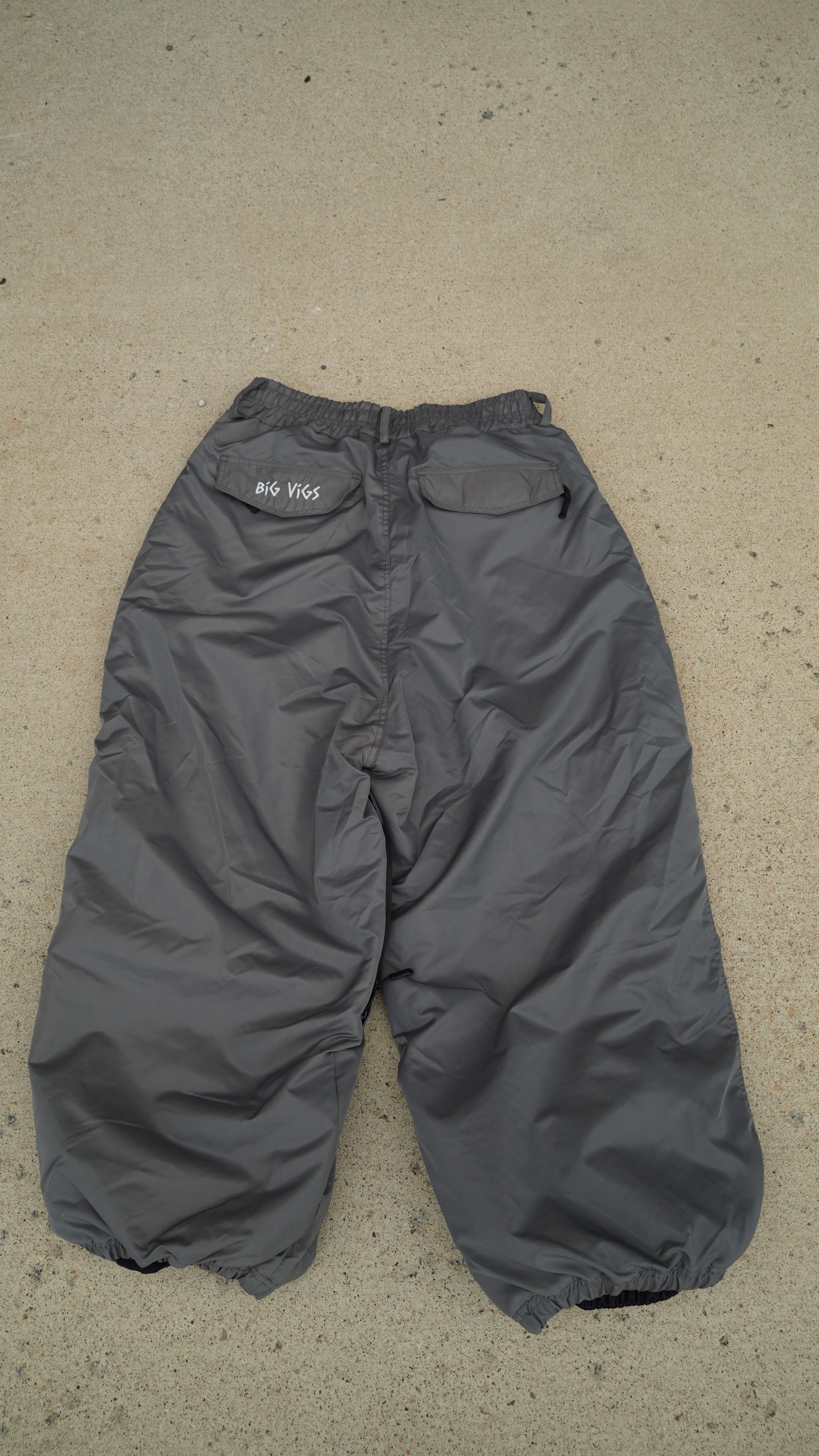 Grey No Cargo Baggy Pants